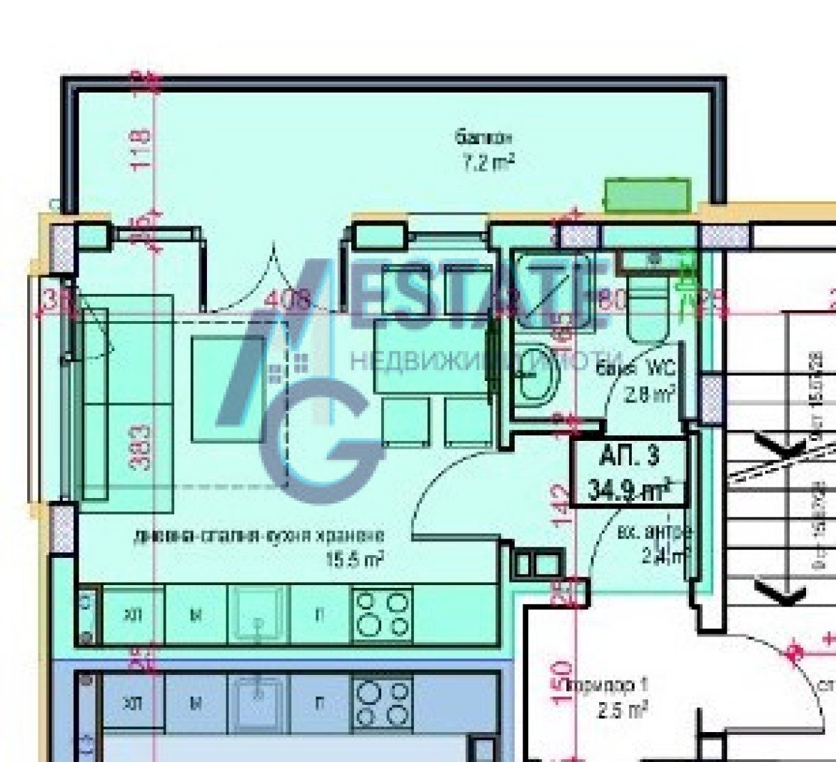 One-room apartment гр. Приморско, Primorsko - photo 1