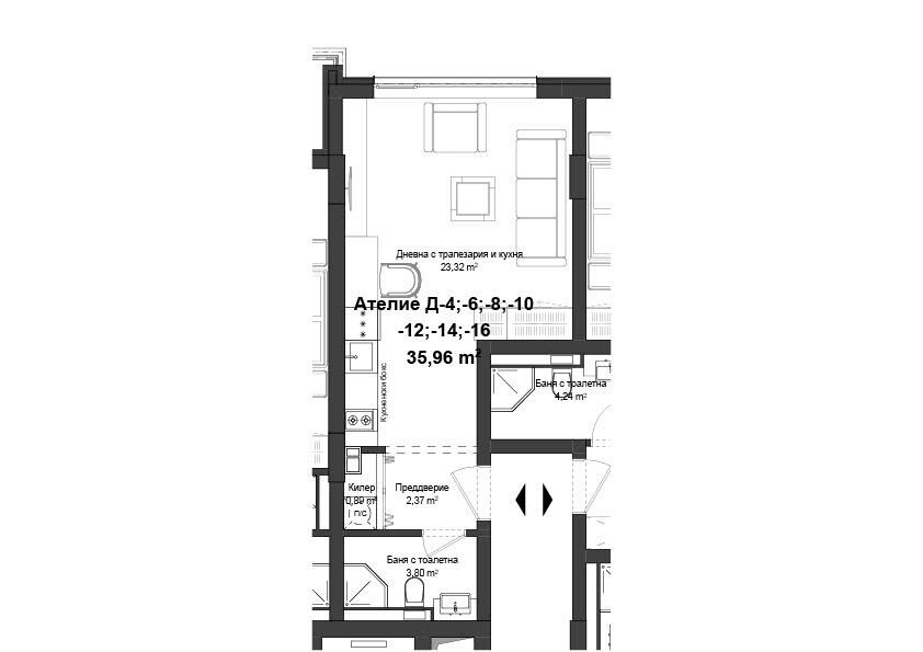 One-room apartment Plovdiv (neighborhood Кършияка) - photo 1