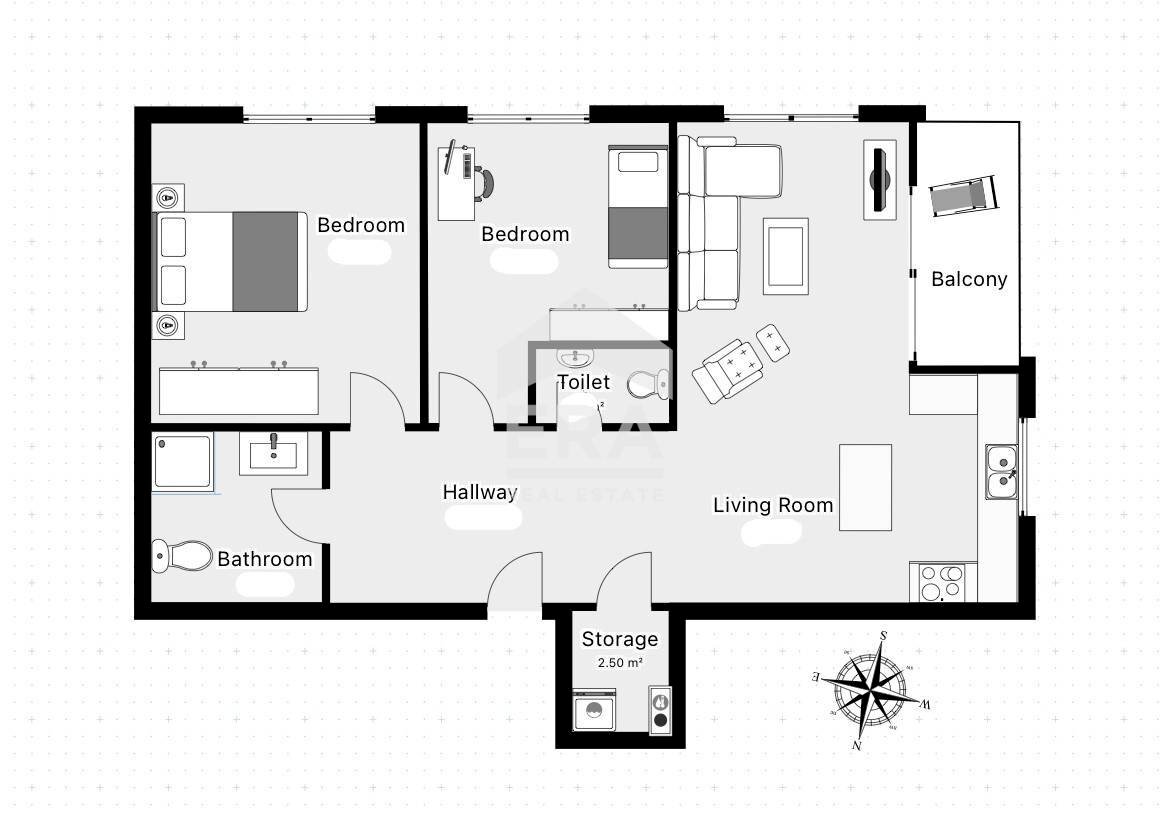 Three-room apartment Sofia (neighborhood Кръстова вада) - floor plans 1