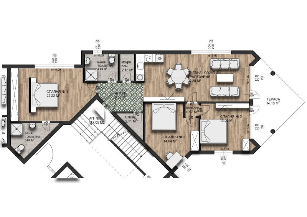 Four-room apartment с. Малки чифлик, Veliko Tarnovo - photo 1