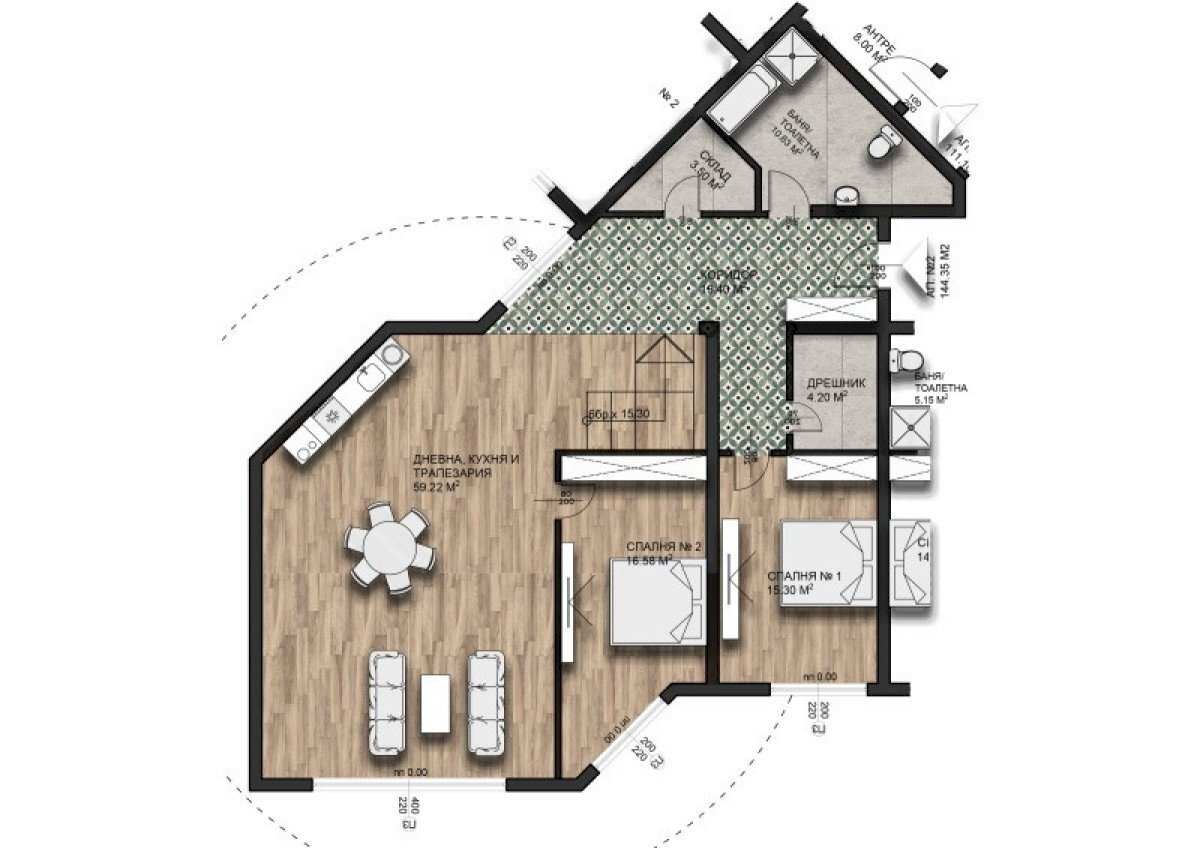 Three-room apartment с. Малки чифлик, Veliko Tarnovo - photo 1