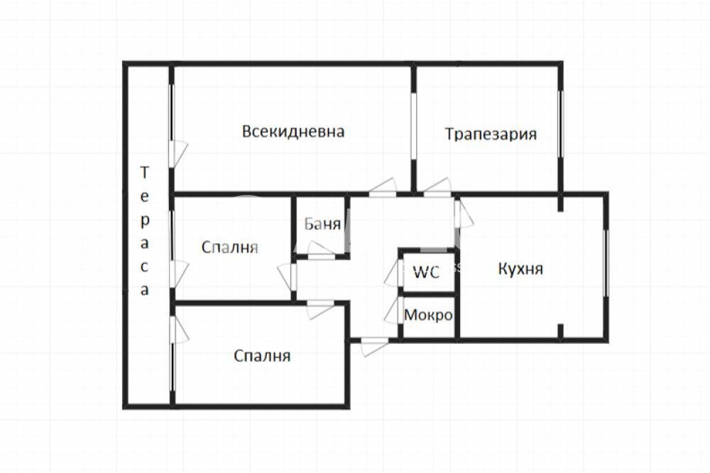 Четиристаен Burgas city, Бургас - етажен план 1