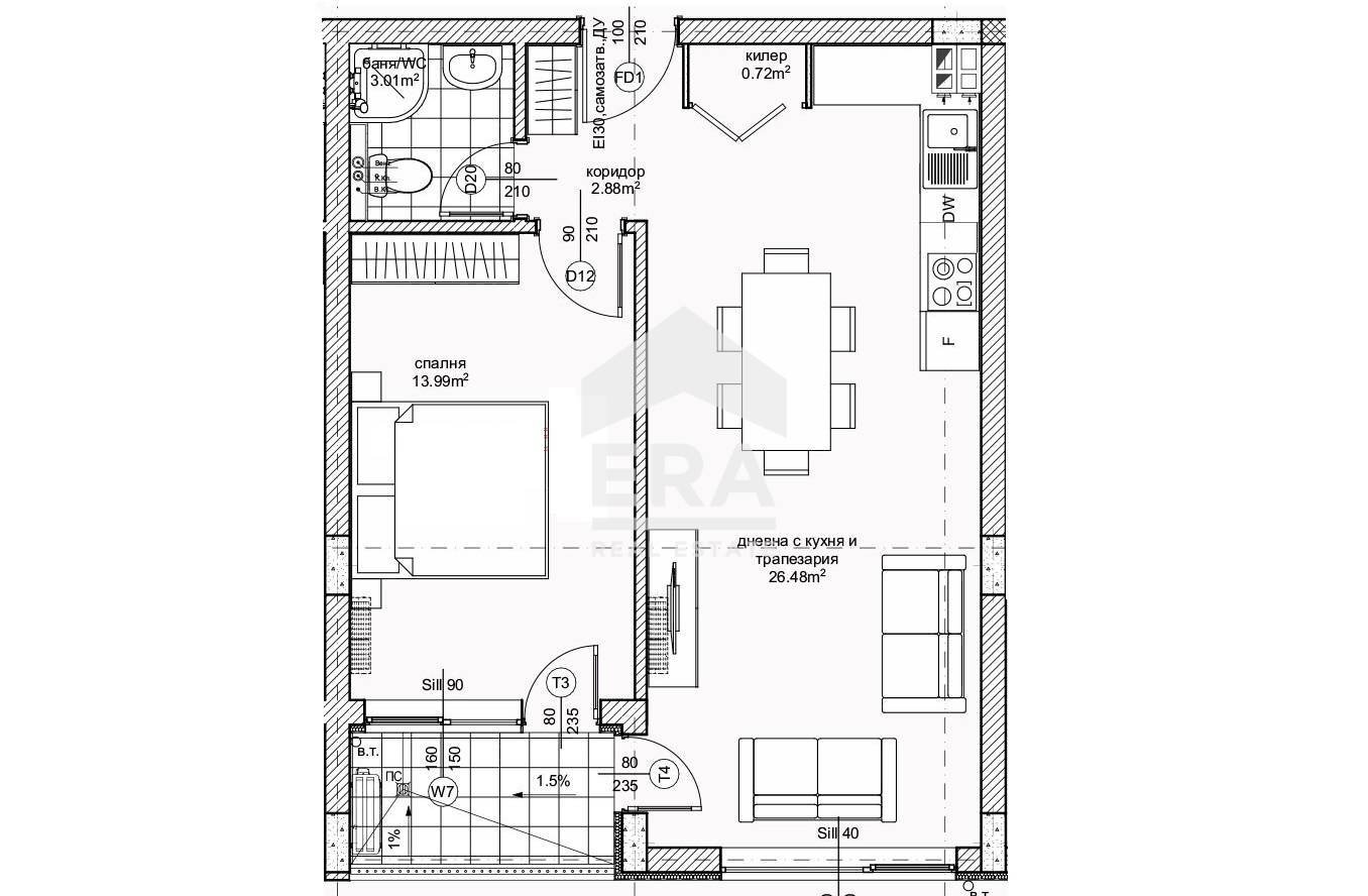 Bilocale Varna (zona Възраждане 2) - planimetria 1