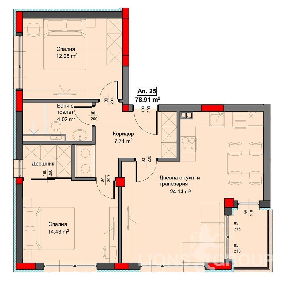 Three-room apartment Varna (neighborhood Аспарухово) - photo 1