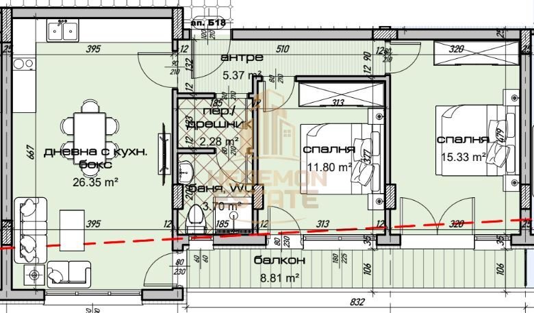 Three-room apartment Varna - photo 1