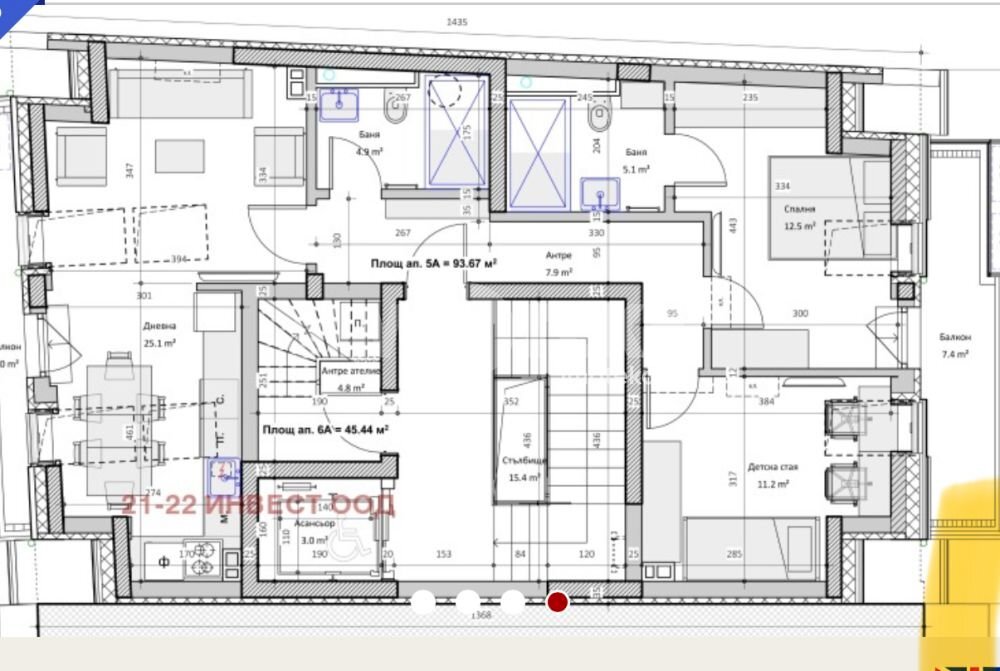 Three-room apartment Plovdiv city, Plovdiv - floor plans 1