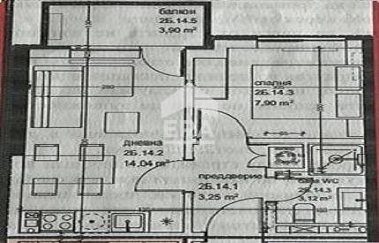 Two-room apartment Varna (neighborhood Кайсиева градина) - floor plans 1