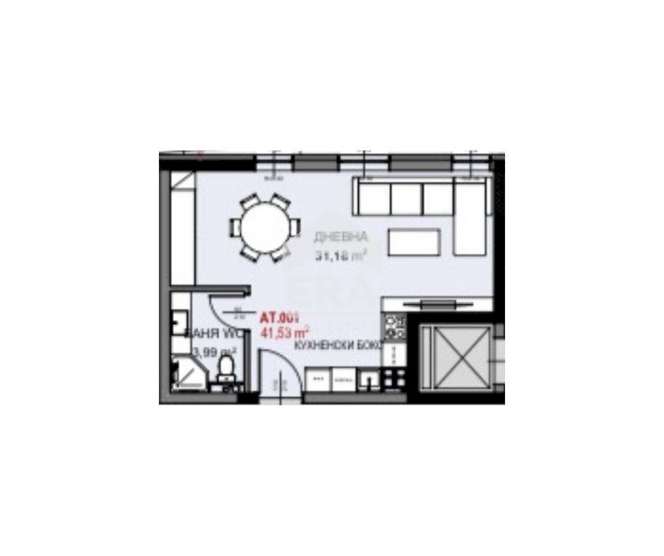 One-room apartment Sofia (neighborhood Витоша) - floor plans 1