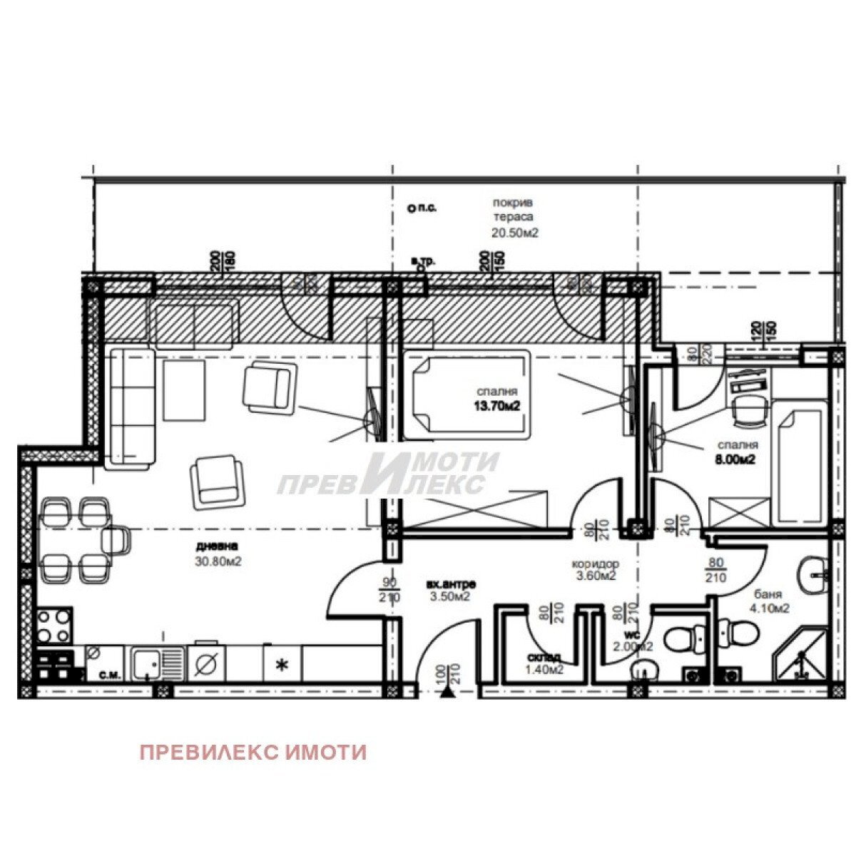 Trilocale Plovdiv (zona Въстанически) - foto 1