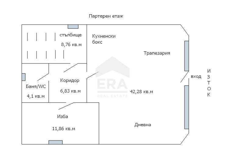 Хотел - Съоръжение за настаняване Бургас - етажен план 1