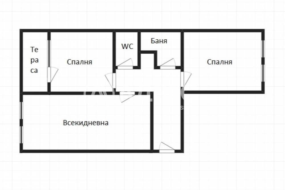 Trilocale Burgas city, Burgas - planimetria 1