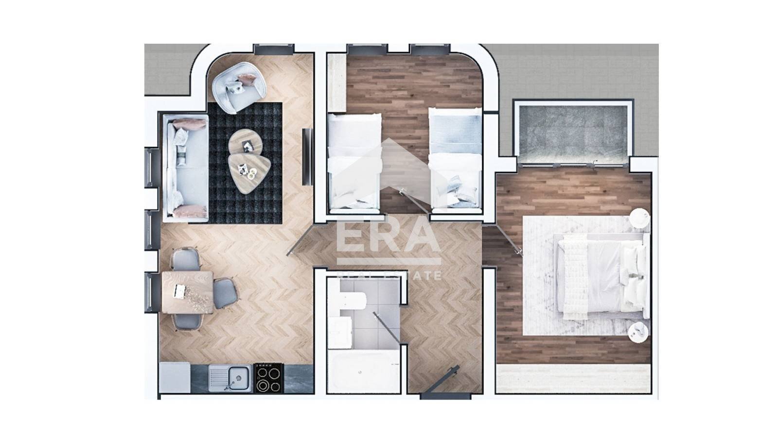 Three-room apartment Sofia (neighborhood Зона Б-19) - floor plans 1