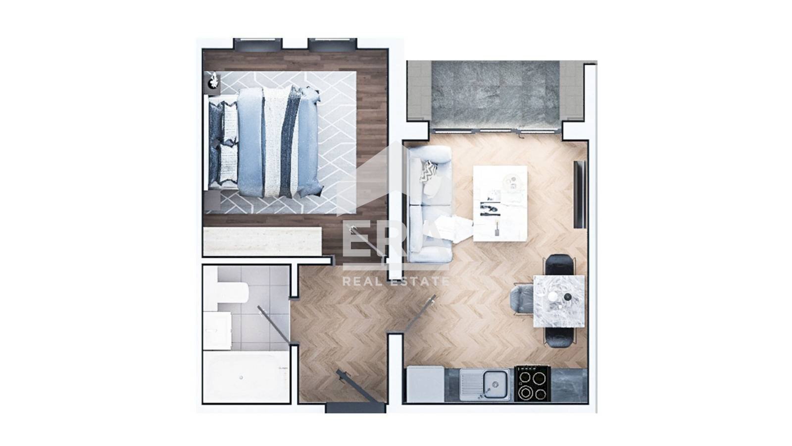 Two-room apartment Sofia (neighborhood Зона Б-19) - floor plans 1