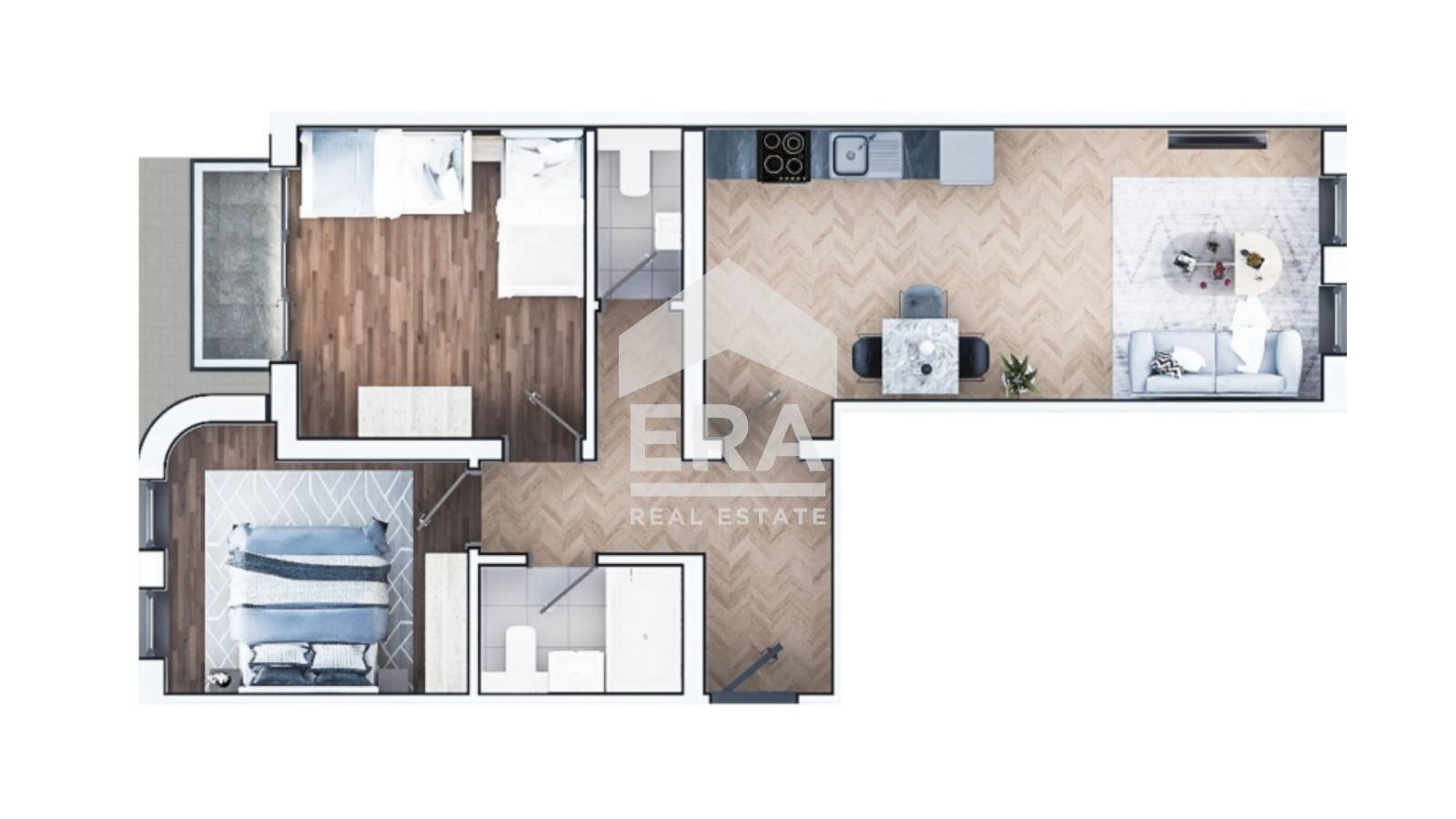 Trilocale Sofia (zona Зона Б-19) - planimetria 1