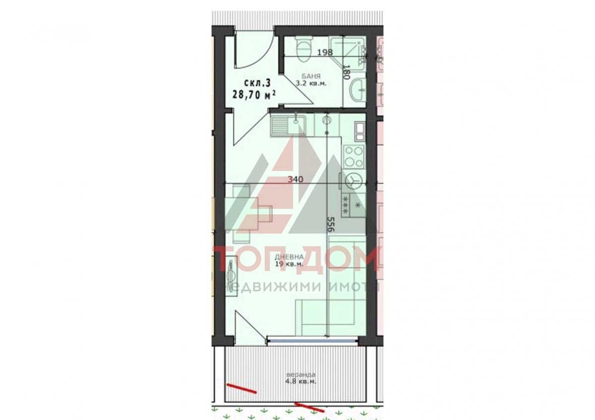 One-room apartment Varna (neighborhood Възраждане 4) - photo 1