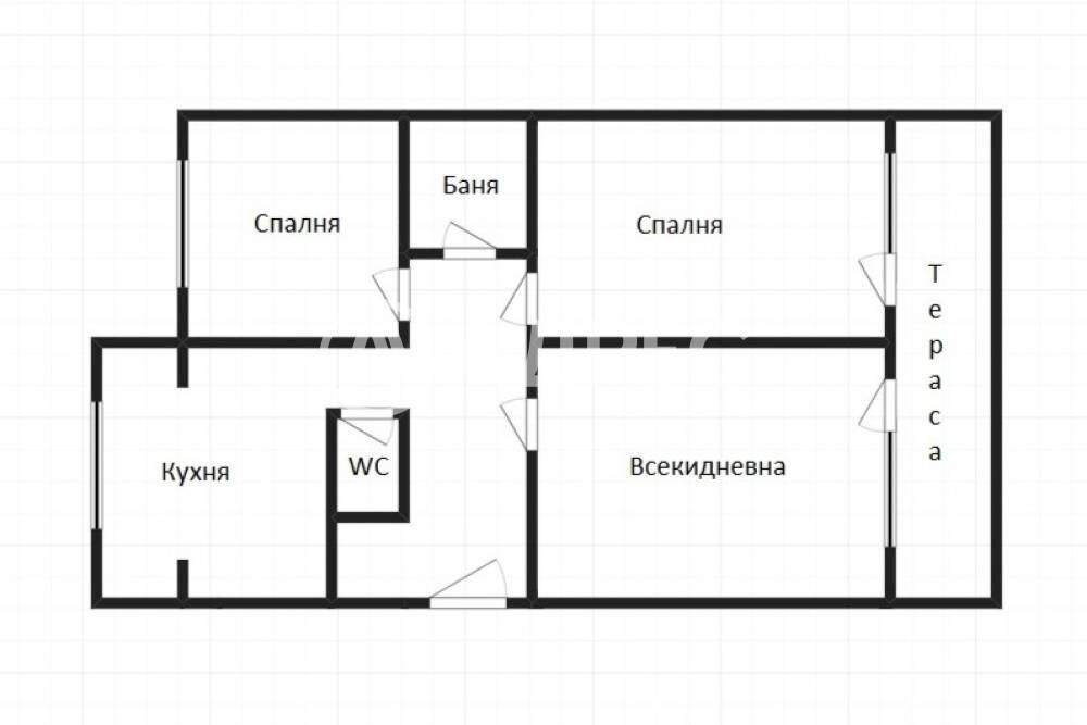 Четиристаен Burgas city, Бургас - етажен план 1