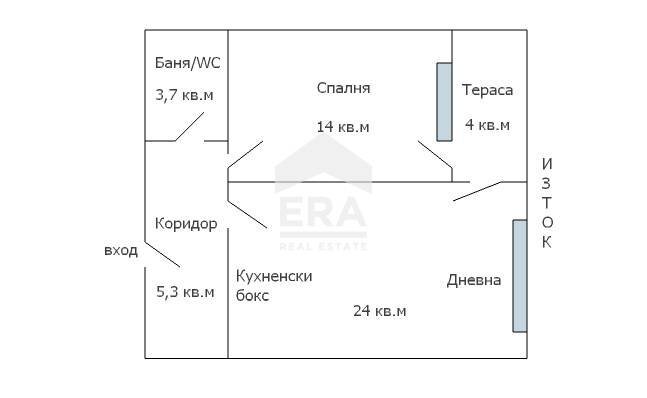 Two-room apartment Varna (neighborhood Виница) - floor plans 1