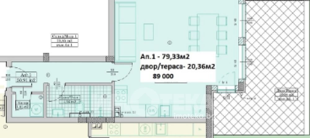 One-room apartment Varna city, Varna - floor plans 1