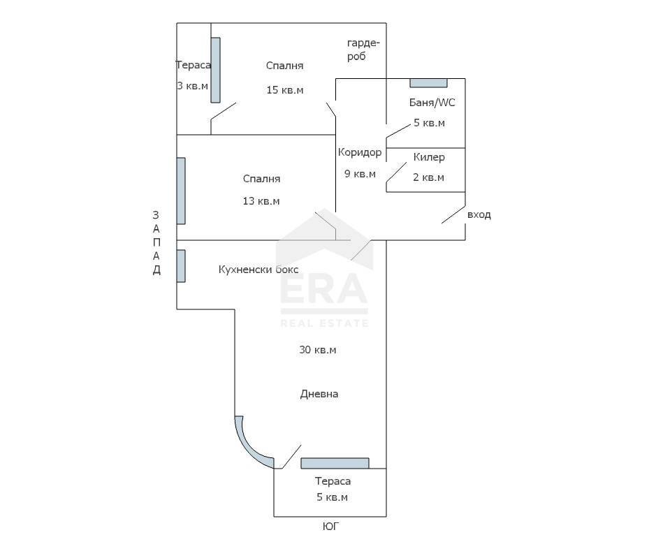 Three-room apartment Varna (neighborhood Възраждане 3) - floor plans 1