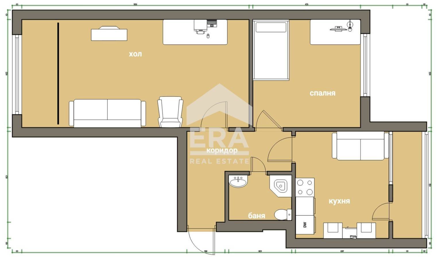 Two-room apartment Silistra (neighborhood Център) - floor plans 1