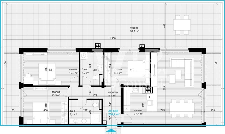 Three-room apartment Varna (neighborhood Аспарухово) - photo 1